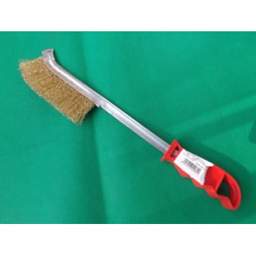 Cepillo de alambre de acero de mango largo de plástico
